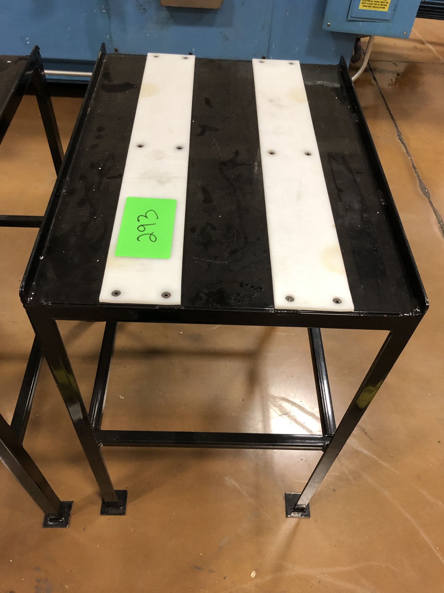 Small Black Metal Table with Poly Slides