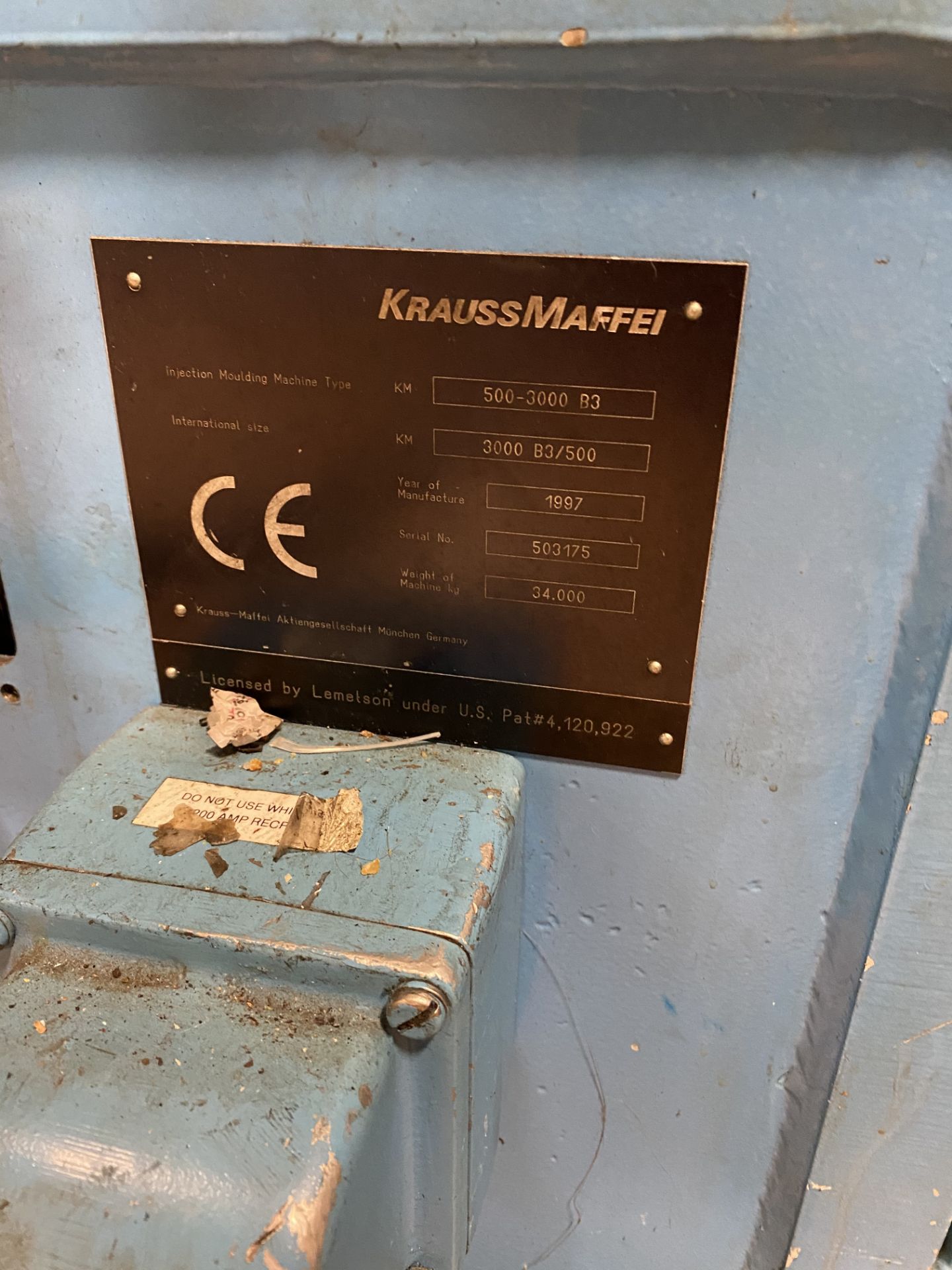 Krauss Maffei 550 Ton Injection Molding Machine 500-3000 B3 1997 - Image 10 of 11