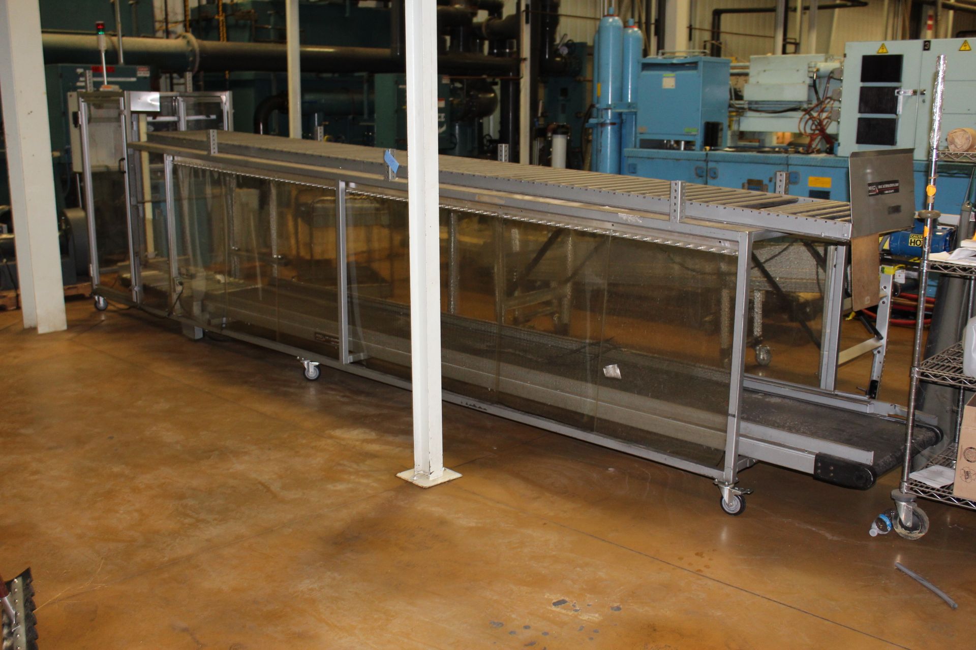 MAC 22" x 19' Belt and Powered Roller Conveyor