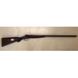 English double barrel hammer shotgun by A.Bates, Damascus barrels, 12 bore, serial number 7959, euro