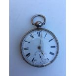 Hallmarked silver Tho's Bowra Epsom silver pocket watch