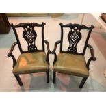 Pair Irish manner of Chippendale chairs C1810