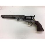 US Civil War Colt Navy revolver, full matching numbers to the frame, chamber, grip and barrel,