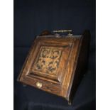 Victorian Oak and brass fitted coal box