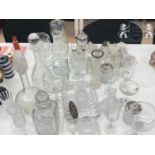 Large quantity of glass to include vases, cups, silver rimmed etc