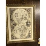 Framed print of the map of the world by Hondio