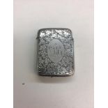 Hallmarked silver vesta case