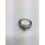 9ct Diamond and pink sapphire dress ring approx weight 3.6g