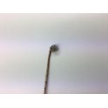 Victorian gold and cushion cut diamond stick pin, approx .40ct approx 1.5g