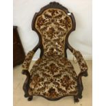 Good Victorian show frame armchair