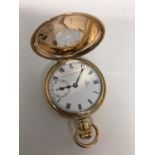 Omega Dennison cased half hunter pocket watch approx 14.3g