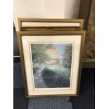 Quantity of framed limited edition signed prints and oils