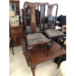 Victorian mahogany table and four chairs