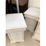 Pair white bedside cabinets