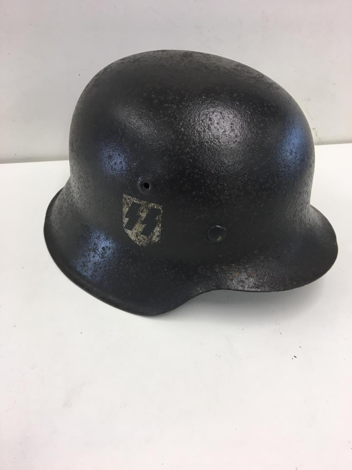 German SS steel raw edge helmet