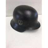 German SS steel raw edge helmet