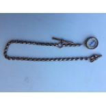 9ct fancy Albert chain and compass approx 26g