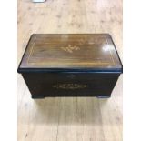 19th century Music box with 8 airs and bells, with Swiss movement in inlaid box