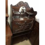 Victorian mahogany mirrored bureau bookcase