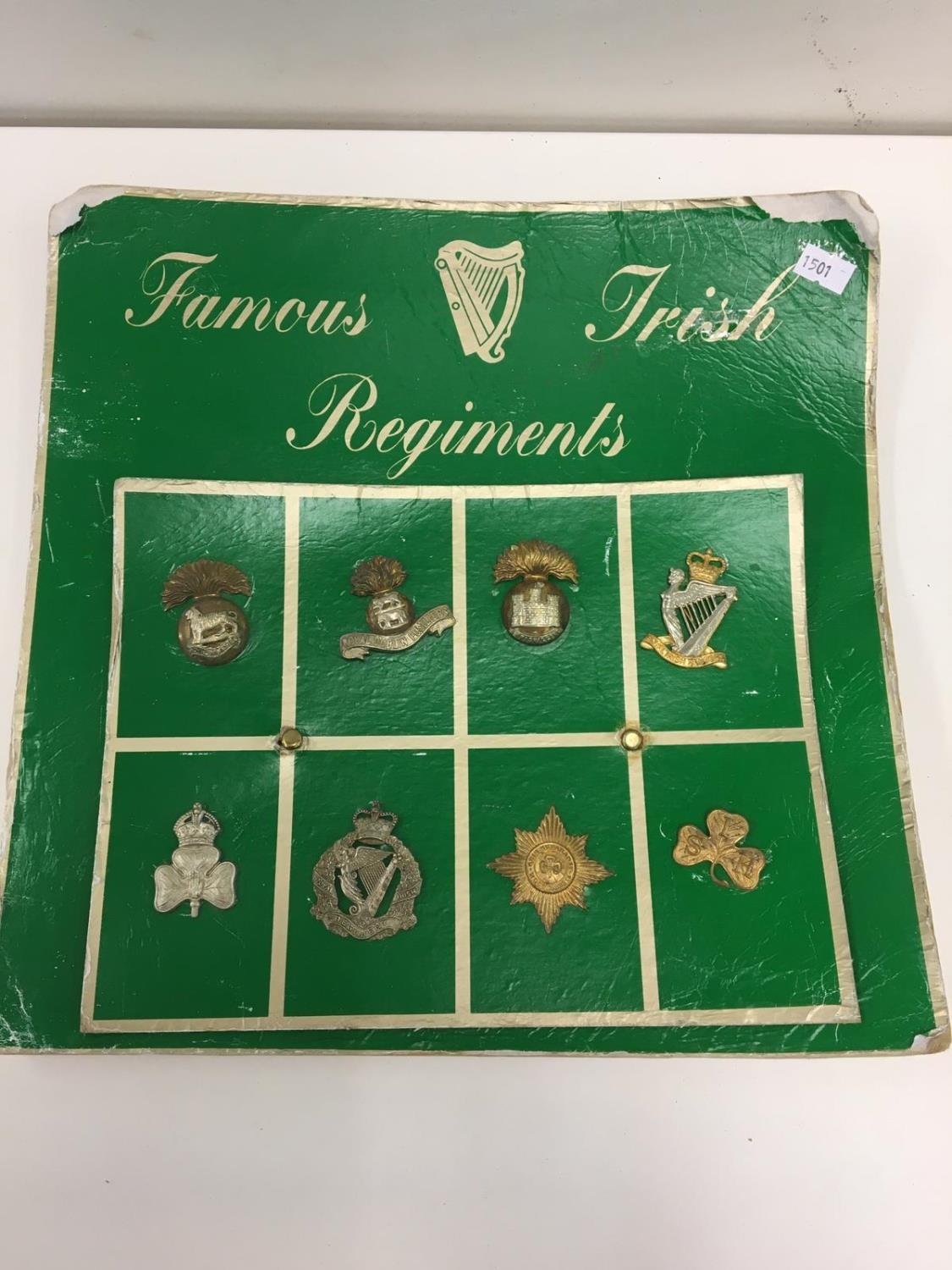 Irish badges on old dealers card