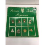 Irish badges on old dealers card