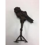 Abstract bronze owl figure 29cm height x 10cm width unsigned