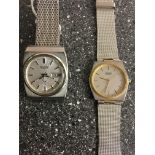 Seiko automatic day/datejust watch and quartz example.
