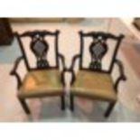 Pair Irish manner of Chippendale chairs C1810