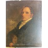 Framed 19th c portrait of a gentleman. 24cm x 20 cm.