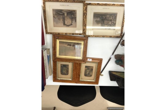 Five framed prints