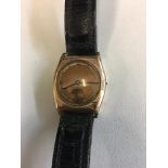 1940`s gents gold wristwatch , missing winder.