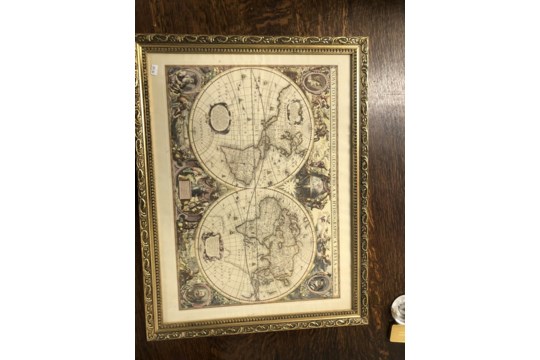 Framed print of the map of the world by Hondio