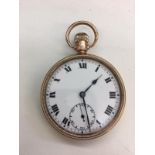 9ct gold pocket watch with gold dust cover full working order, dial clean total weight 71.6g
