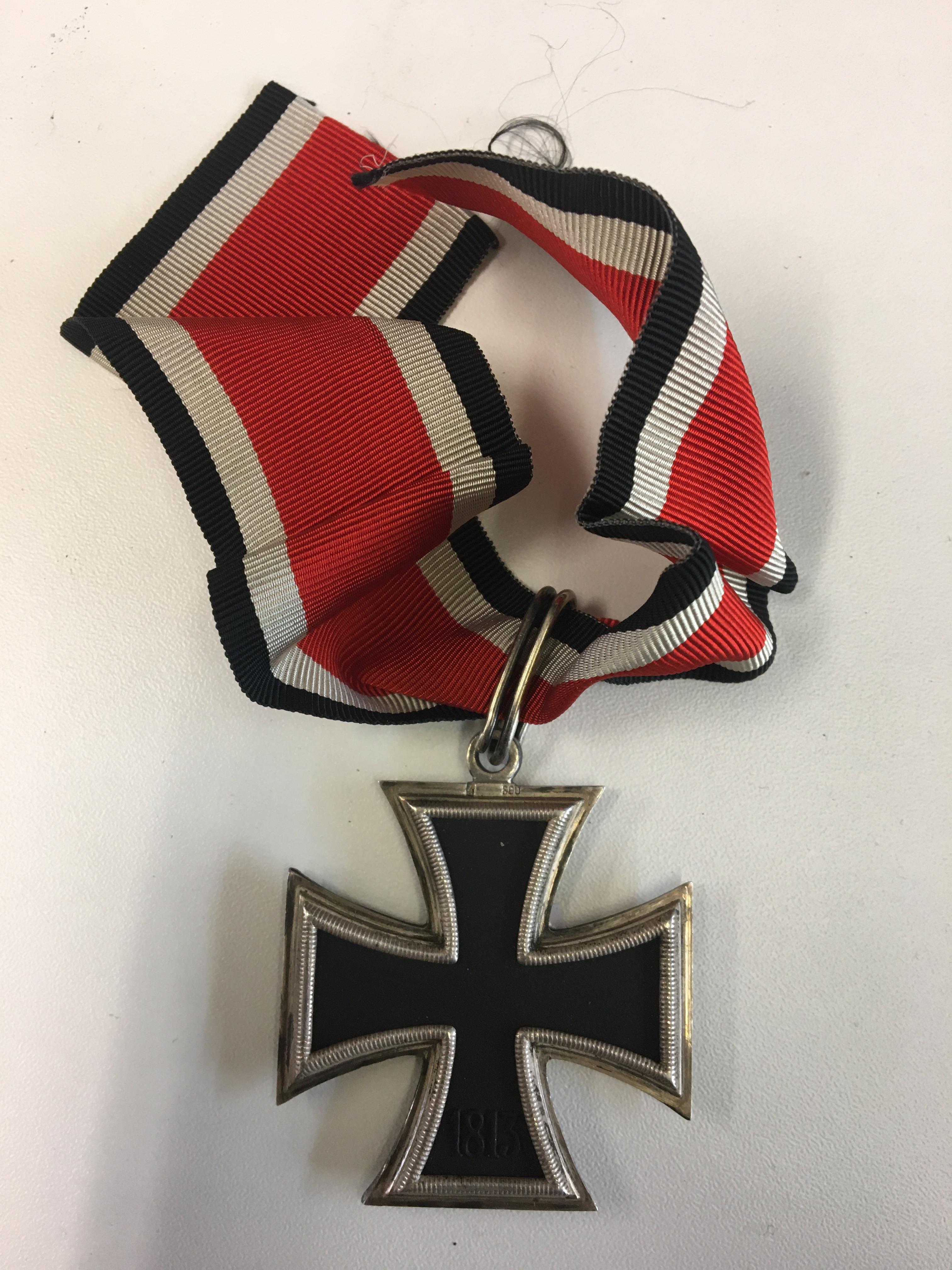 Knights Cross of the iron cross marked 4 and 800 silver hallmarked.