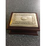 HM Silver topped wooden box.