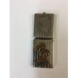 WWII Style German 21st Panzer Division (Afrika Korps) trench art stamp case.the Battle of El Agheila
