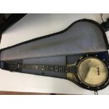 "The New Windsor" boxed Banjo zither, a/f.