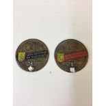 2 x WWII Style NSKK Rally Motor Rally Plaques.