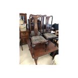 Victorian mahogany table and four chairs