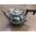 HM Silver teapot, Sheffield, 1907, William Hutton & Sons, damage to the handle, weight 705g.