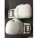 Pair signed BBE boxing gloves signed by John Conteh.