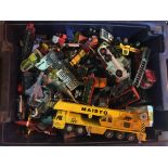 Box of vintage diecast toy cars.