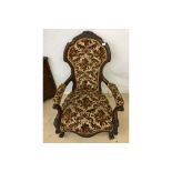 Good Victorian show frame armchair