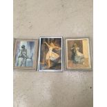 M Wieland - three framed studies of ballerinas, two of the same model. two 1985 one 1980