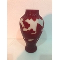 Peking glass vase with Hoho birds in red on white ground