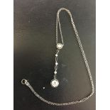 Edwardian Diamond drop pendant and chain