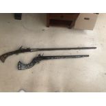 Pair of large inlaid rifles