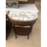 Louis XVI style marble topped hall table
