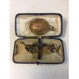 Gold Diamond set Victorian locket and pendants