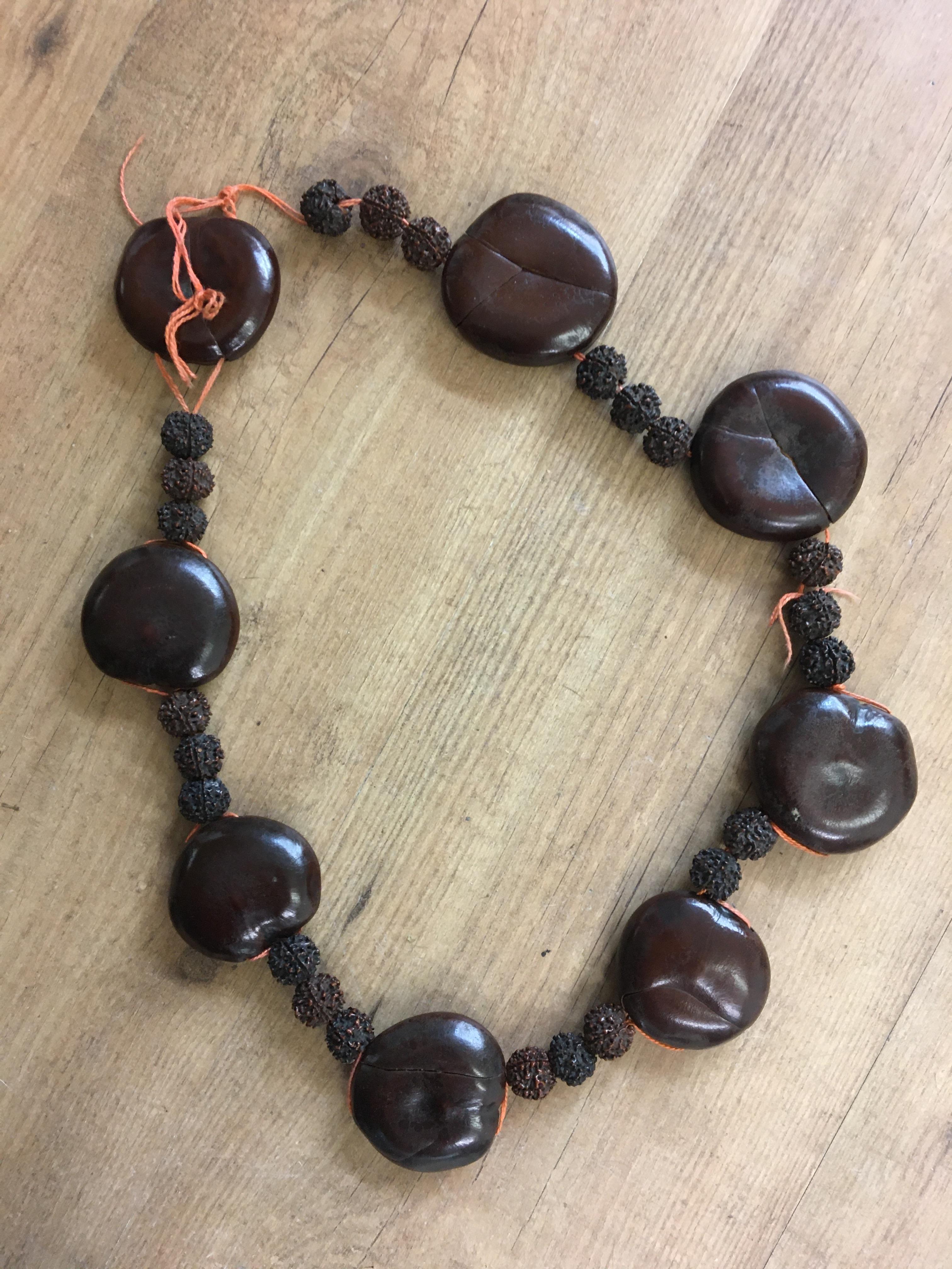 African bean and bead necklace